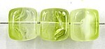 glaskraal blokje 8mm geel/groen gestreept 10st.