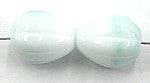 glaskr. druppel 11x8mm wit-groen gemelleerd 10 st