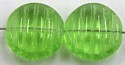 Glaskraal 12mm plat ribbel tr, groen.15st
