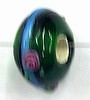 glaskraal 10x17mm groen/blauw/roosjes 5 stuks
