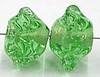 glaskr.9x15mm groen golvende rand 5st