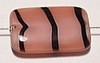 Glaskraal 20x12x5mm rose/zwarte streep 10st