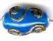 Glaskraal ovaal 17mm blauw  5st
