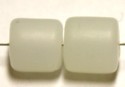 Glaskraal ton 8x8mm mat wit 6 stuks