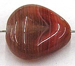 glaskraal 14x14mm driehoekig rood/grijsgestr. 10st
