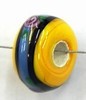 glaskraal 10x17mm oranje/blauw/roosjes 5 stuks