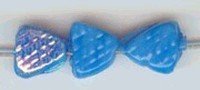 Glaskraal driehoek bewerkt 6mm blauw ca. 100 st