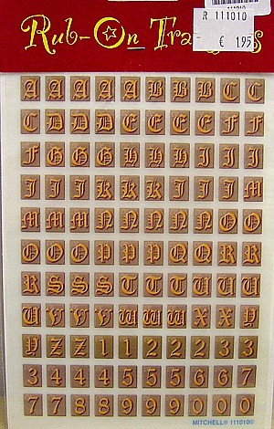 Rub-On Hoofdletters gotisch per vel
