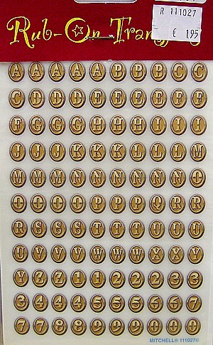 Rub-On medaillon letters per vel