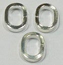 Ringetjes 7x9.5x2mm ovaal zilverkleurig 10stuks