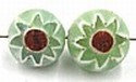 chevronkraal ca. 9mm bleekgroen/rood 5st