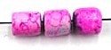 glaskraal ton 6x5mm rose gemarmerd ca.25 stuks
