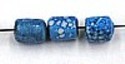 glaskraal ton 6x5mm blauw gemarmerd ca.25 stuks