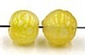glaskr. rond 9mm geel/beige gemarmerd 10st.