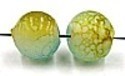 glaskr. rond 9mm blauw/beige gemarmerd 10st.