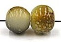 glaskr. rond 9mm bruin/d.groen gemarmerd 10st.