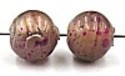glaskr. rond 9mm oudrose/zilver gemarmerd 10st.