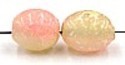 glaskr. ovaal 11x9mm rose/beige gemarmerd 10st.