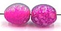 glaskr. ovaal 11x9mm blauw/fuchsia gemarmerd 10st.