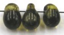 glasdruppel 4x9mm olijfgroen transp. gemarmerd 25