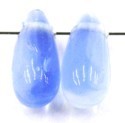glasdruppel 5x15mm blauw/wit 10st.