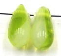 glasdruppel 5x15mm groen/wit 10st.