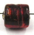 silverfoil gespikkeld 10x10mm donkerrood 5st.