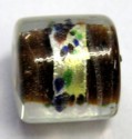 silverfoilband gespikkeld  10x10mm bruin 5st.