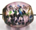 silverfoil ovaal 12x10mm lila/blauwe stippen 5st