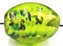 silverfoil ovaal 12x10mm groen/bruine stippen 5st