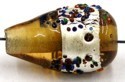 silverfoil druppel 18x10mm bruin m.spikkels 5st