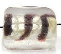 silverfoil blokje 13x8mm transp.bruine streep 5st