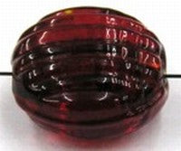 silverfoil geribde schijf 16x10mm rood 2st.