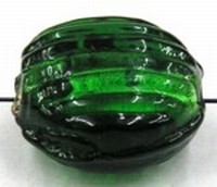 silverfoil geribde schijf 16x10mm groen 2st.