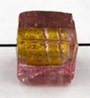 blokje 9x8mm silverfoil zalmrose 5st