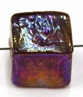 glaskr.blokje 11x11mm rood gelusterd 5st