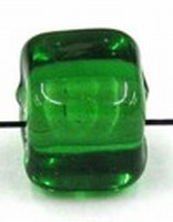 glaskraal blokje 7x7mm groen 10st