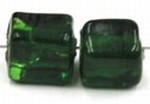 Glaskraal 8mm blokje groen10st