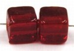 Glaskraal 8mm blokje rood 10st