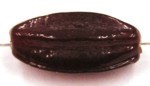 glaskraal geribbeld 20x10mm bruin 5st