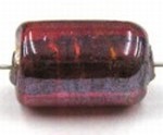 glaskraal ton 15x9mm donkerroodbruin 5st
