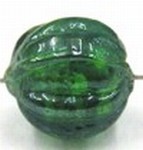 glaskraal rond geribbeld 10x10 groen 10st