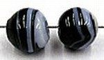 glaskraal rond 5mm zwart/wit 25st
