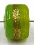 glaskraal  ton 8x11mm tr.groen/goudstreep 5st