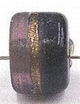 glaskraal ton 8x11mm paars/goudstreep 5st
