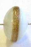 glaskraal schijf 8x11mm wit/goudstreep 5st