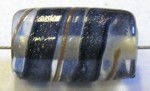 glaskraal ton 18x11mm transp./blauw/goudstreep 5st