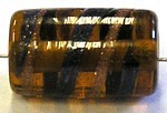 glaskr. ton 18x11mm bruin/blauw/goudstreep 5st UL