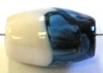 glaskraal 20x13mm wit/blauw millifiory p.st