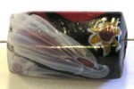 glaskraal 19x10mm rrod/bruin millifiory p.st